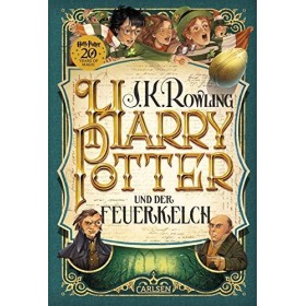 Carlsen Verlag Harry Potter et la coupe de feu 4ème bande, édition reliée + 1 badge Harry Potter original.