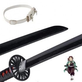 Asenmao Épée en Demon Slayer 76/104 Cm Épée Katana en Bois Faite À La Main, Jouet Couteau en Bois pour Enfants Arme De Cospla