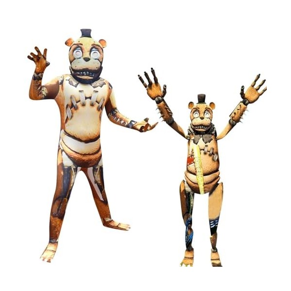 Tongyundacheng Costume FNAF pour enfants Bonnie Foxy Fazbear Cosplay Jumpsuit, Security Breach FNAF Personnage du jeu Costume