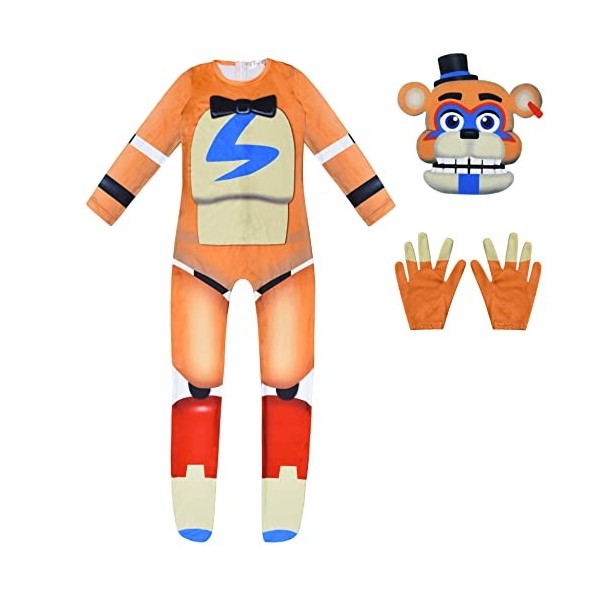 Tongyundacheng Costume FNAF pour enfants Bonnie Foxy Fazbear Cosplay Jumpsuit, Security Breach FNAF Personnage du jeu Costume