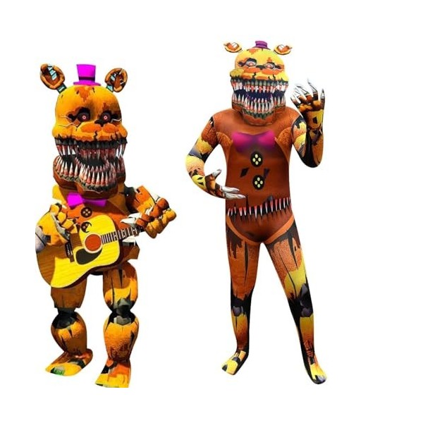 Tongyundacheng Costume FNAF pour enfants Bonnie Foxy Fazbear Cosplay Jumpsuit, Security Breach FNAF Personnage du jeu Costume