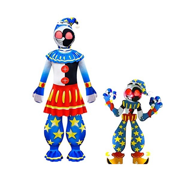 Tongyundacheng FNAF Costume pour enfants Sundrop et Moondrop Cosplay Jumpsuit - FNAF Costume dHalloween pour Garçons Filles 