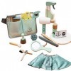 N/S Jouet de Barbier Enfants, Maquillage Enfant Jouet Jeux en Bois Jeu dImitation Kit de Maquillage Coiffeur, Beauté Make Up