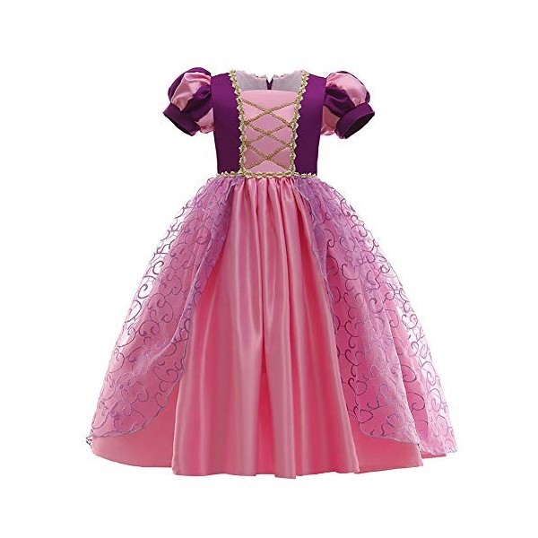 Raiponce Costume Enfant Fille Costume Princesse Robe Halloween Noël Carnaval Fête danniversaire Cosplay Festive Longue Soiré