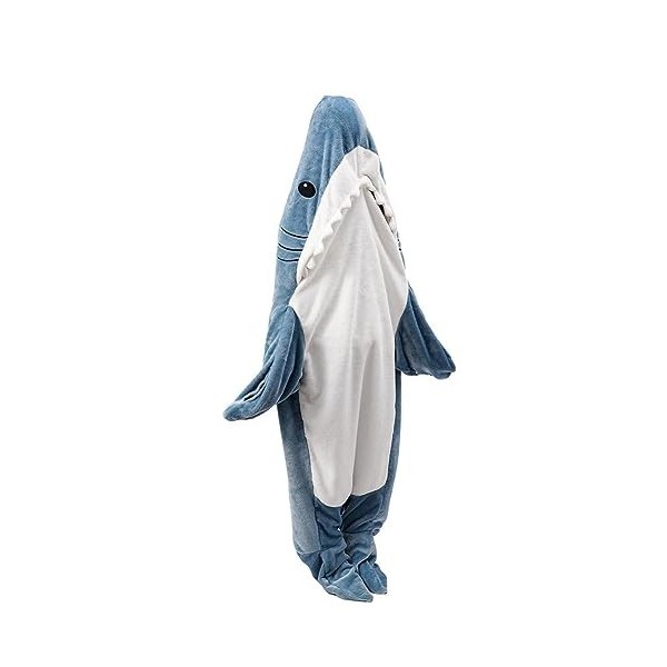 Couverture de requin en flanelle avec capuche, super douce et confortable, sac de couchage pour garçons et filles, pour cospl