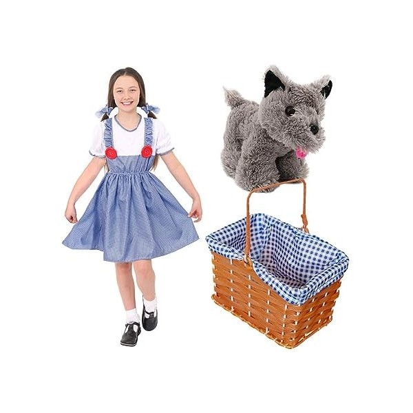 Dorothy avec Toto Girl Costume. Le magicien dOz Dorothy World Book Day / Book Week Costume. Robe Dorothy + élastiques à chev