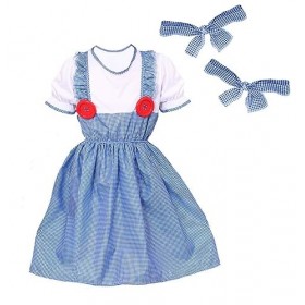 Dorothy avec Toto Girl Costume. Le magicien dOz Dorothy World Book Day / Book Week Costume. Robe Dorothy + élastiques à chev