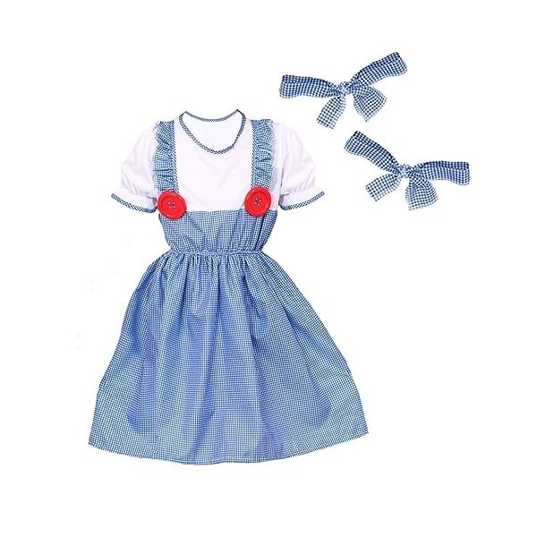 Dorothy avec Toto Girl Costume. Le magicien dOz Dorothy World Book Day / Book Week Costume. Robe Dorothy + élastiques à chev