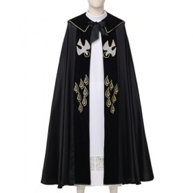 Robe de Clergé Église Cape Évêque Liturgique Fantaisie Manteaux Déguisement Capes Ailes Vestment Costume Prêtre