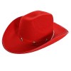 Chapeaux de cowboy rouges – Lot de 6 – Chapeau de cowboy en feutre clouté en forme détoile