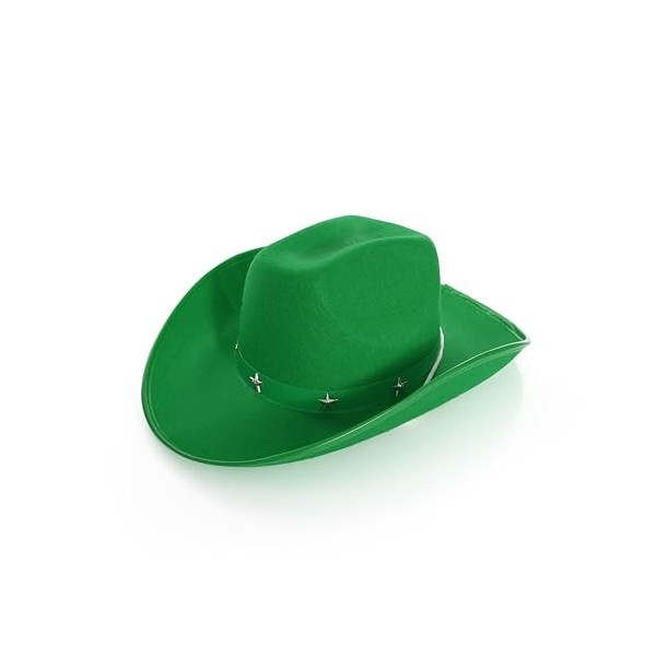 Chapeaux de cowboy rouges – Lot de 6 – Chapeau de cowboy en feutre clouté en forme détoile