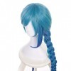 MQSS LOL Jinx Longue Bleue Braided Perruque pour Femme League of Legends Anime Cosplay Perruques Synthetique Cheveux pour Hal