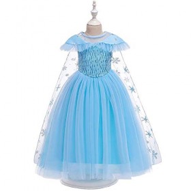Princesse Elsa Reine des Neiges Costume Robe avec Cape et Accessoires pour Enfants Fille Costume Enfants Robe Princesse Fille
