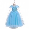 Princesse Elsa Reine des Neiges Costume Robe avec Cape et Accessoires pour Enfants Fille Costume Enfants Robe Princesse Fille