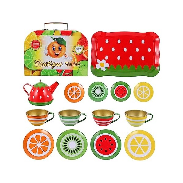 Toyvian 1 Set Toy Thé Ensemble Jouets pour Enfants Enfant en Bas Âge Costume Thé Ensemble pour Enfants Ustensiles De Cuisine 