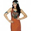 shoperama Headband, Bracelet & Necklace With Feathers And Beads For Red Indian Fancy Dress Costume