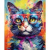 Kit de peinture graffiti par numéro de chat 40,6 x 50,8 cm avec lunettes de soleil sur toile à faire soi-même, peinture acryl