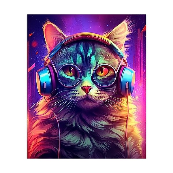 Kit de peinture graffiti par numéro de chat 40,6 x 50,8 cm avec