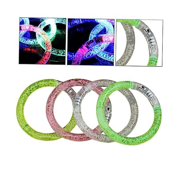 Toyvian 40 Pièces Bracelet Bulle Lumineux Acrylique Tylon pour Enfants Colliers Lumineux Bracelet Lumineux Lueur dans Les Fav