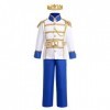 IBAKOM Enfants Garçons Déguisement Prince Prince Roi Costume Médiéval Royal Halloween Cosplay Tenues Chemise Pantalon Couronn