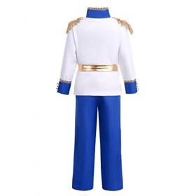 IBAKOM Enfants Garçons Déguisement Prince Prince Roi Costume Médiéval Royal Halloween Cosplay Tenues Chemise Pantalon Couronn