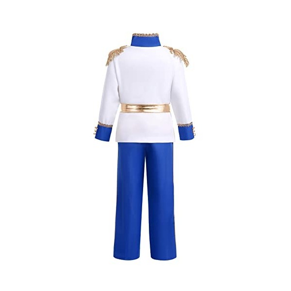 IBAKOM Enfants Garçons Déguisement Prince Prince Roi Costume Médiéval Royal Halloween Cosplay Tenues Chemise Pantalon Couronn