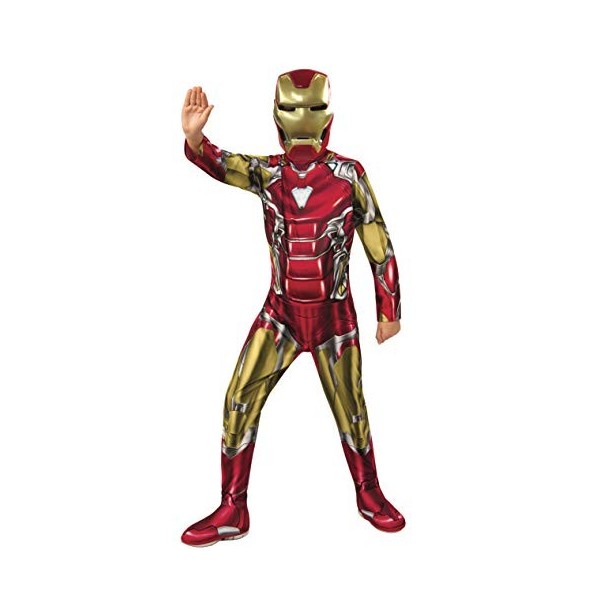 Rubies Costume Iron Man Endgame Classic pour garçon, combinaison imprimée, couvre-bottes et masque, Marvel officiel pour le c