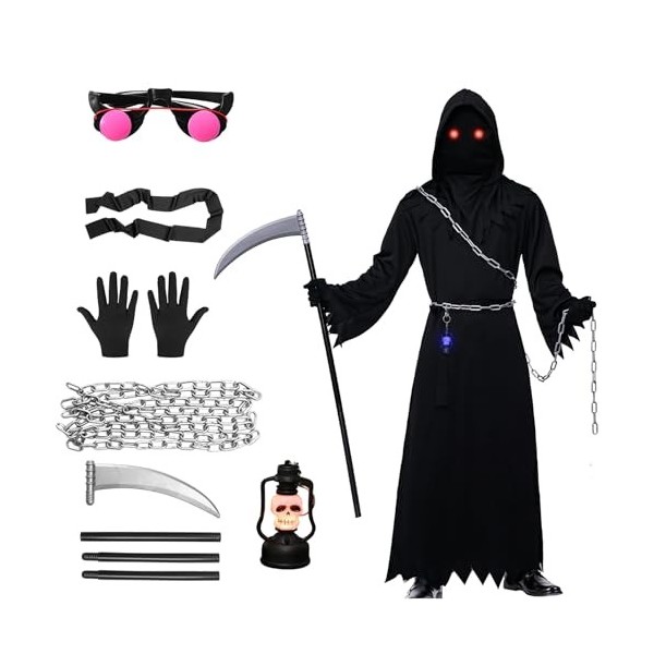 Costume de la faucheuse, costume dHalloween pour adulte, costume dHalloween pour enfants, faucheuse, fête dHalloween, cost