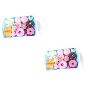 ibasenice Donuts Chignon 34 Pièces Jouet pour Enfants Jouets pour Enfants Dessert Biscuits Jouet De Coupe Enfants Biscuits Jo