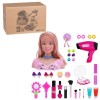 Fabroz Pretend Play Kit de maquillage pour cheveux pour filles, jeu de salon de jeu, figurine demi-action avec sèche-cheveux,