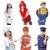 TOPTIE 6 ensembles de costumes de jeu de rôle de carrière, costume de Noël de jeu de simulation doccupation pour les 3-8 ans