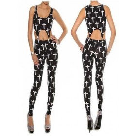 Elegant Woman Sexy Cross Pattern Costumes One Size 