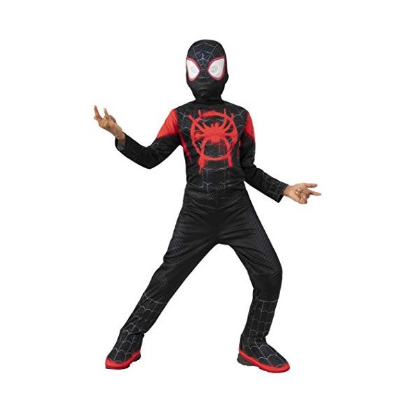 Rubies Costume Miles Morales Classico pour enfants, Jumpsuit avec couvre-bottes et masque, Officiel Marvel, Spiderman, Hallow