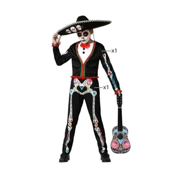 Atosa costume squelette mexicain mariachi enfant enfant 3 à 4 ans