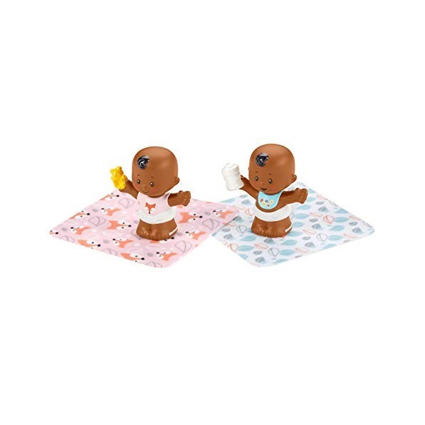Fisher Price Little People Snuggle Twins - GKP69 - 2pcs Figurines bébé + Accessoires - Neuf