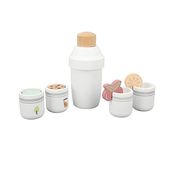 PenRux Ensemble de Jeu de thé au Lait en Bois, Jouets de Jeu de thé au Lait, Jouets Stimulant lamélioration de la Cognition,