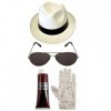 Zombie Michael Jackson Chapeau Gants Lunettes Faux Sang Blanc