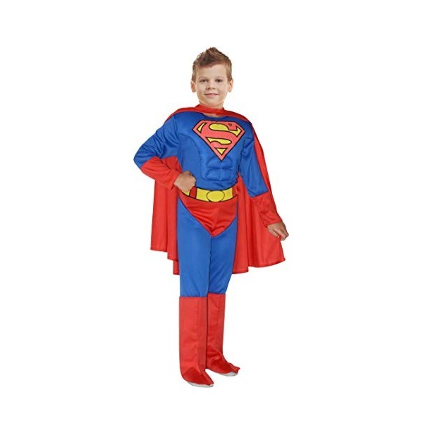 Ciao -Superman Déguisement pour enfant DC Comics Taille 3-4 ans avec muscles pectoraux rembourrés, couleur bleu/rouge, 1169