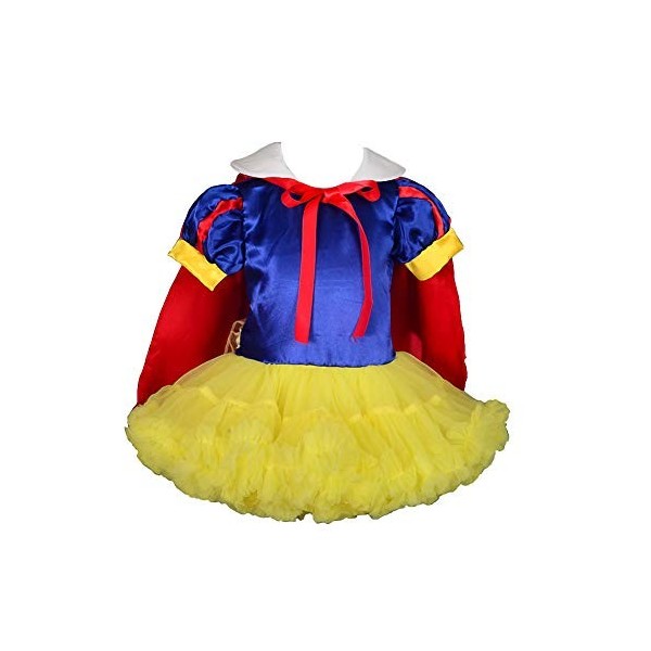 Lito Angels Deguisement Robe Princesse Blanche Neige avec Cape pour Bebe Fille, Tutu Danse Classique Costume d Halloween Ann