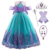 YOSICIL Fille Robe de Princesse Costume Fête Enfants DéguisementsDentelle Brodée Fêtes d’anniversaire Jeu de rôle Mariage d’H