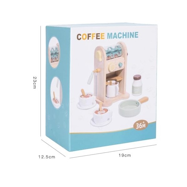 F Fityle Accessoires de Cuisine de Jeu, Ensemble de café amélioré, cafetière en Bois, Petits appareils électroménagers, Jouet