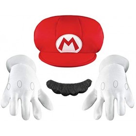 COOLMP Set Accessoires Mario Enfant - Taille Unique - Accessoires de fête, Costume, déguisement, Jeux, Jouets