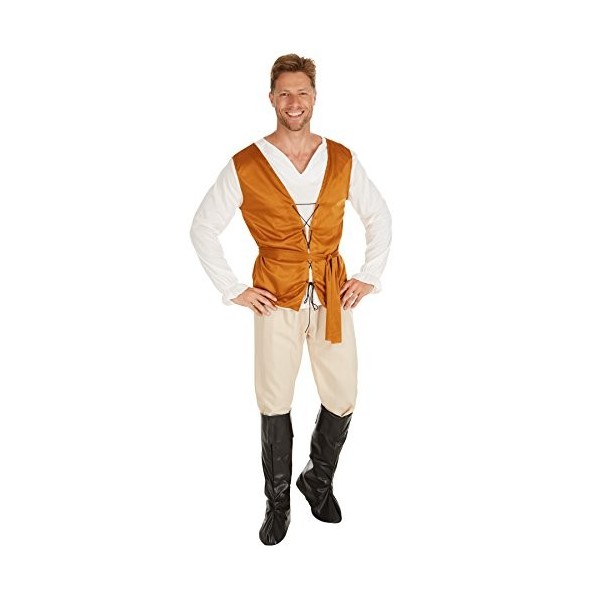 dressforfun Costume de Paysan du Moyen-Âge pour Homme | Couleurs Joliment Assorties dans des Tons Chauds | Convient Aussi pou