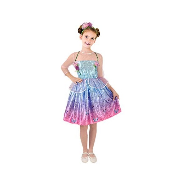 Ciao- Barbie Primavera Spring Princess Costume Robe déguisement Original Fille Taille Ans , Girls, 11666.5-7, Blue, Purple, 