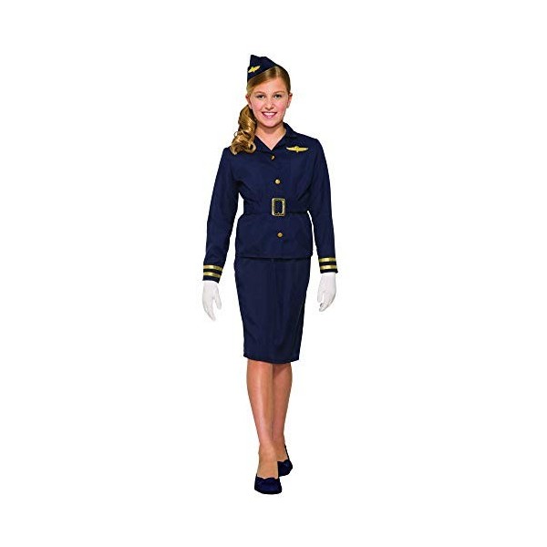 FORUM Novelties Stewardess, filles, bleu marine - Version Anglaise