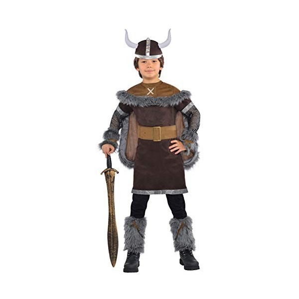 amscan- Deguisement Viking ADO 12-14 Ans, 999663, Brun