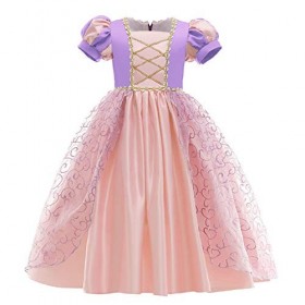 IBTOM CASTLE Costume de princesse Cendrillon Sofia Rapunzel, pour enfant, robe longue pour fête, cosplay, carnaval, demoisell