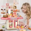 Jouer à La Cuisine, Cuisine Enfant 2 Ans avec Lumière,Eau Recyclée Et Effet Vapeur, Cuisine Bebe,B-Pink