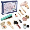 ThinkMax Kit de maquillage pour enfants en bois pour fille - Jouet de maquillage en bois - Kit de maquillage - Cadeau danniv