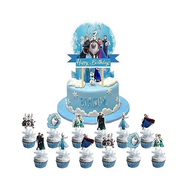 LUNAMY 13 pcs de Frozen Cake Topper pour décorer Le gâteau Frozen pour décorer la fête danniversaire pour décorer Les châtea